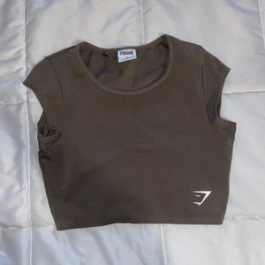 Gymshark training crop top in Olive Green ( size small)